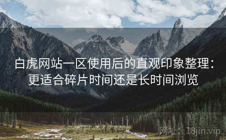 白虎网站一区使用后的直观印象整理:更适合碎片时间还是长时间浏览