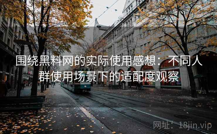 围绕黑料网的实际使用感想：不同人群使用场景下的适配度观察