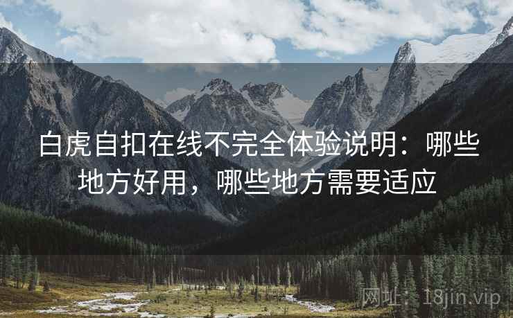 白虎自扣在线不完全体验说明：哪些地方好用，哪些地方需要适应