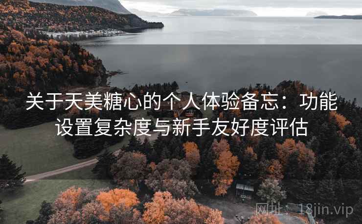 关于天美糖心的个人体验备忘:功能设置复杂度与新手友好度评估