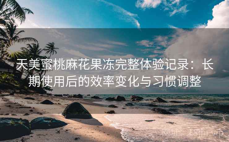 天美蜜桃麻花果冻完整体验记录:长期使用后的效率变化与习惯调整